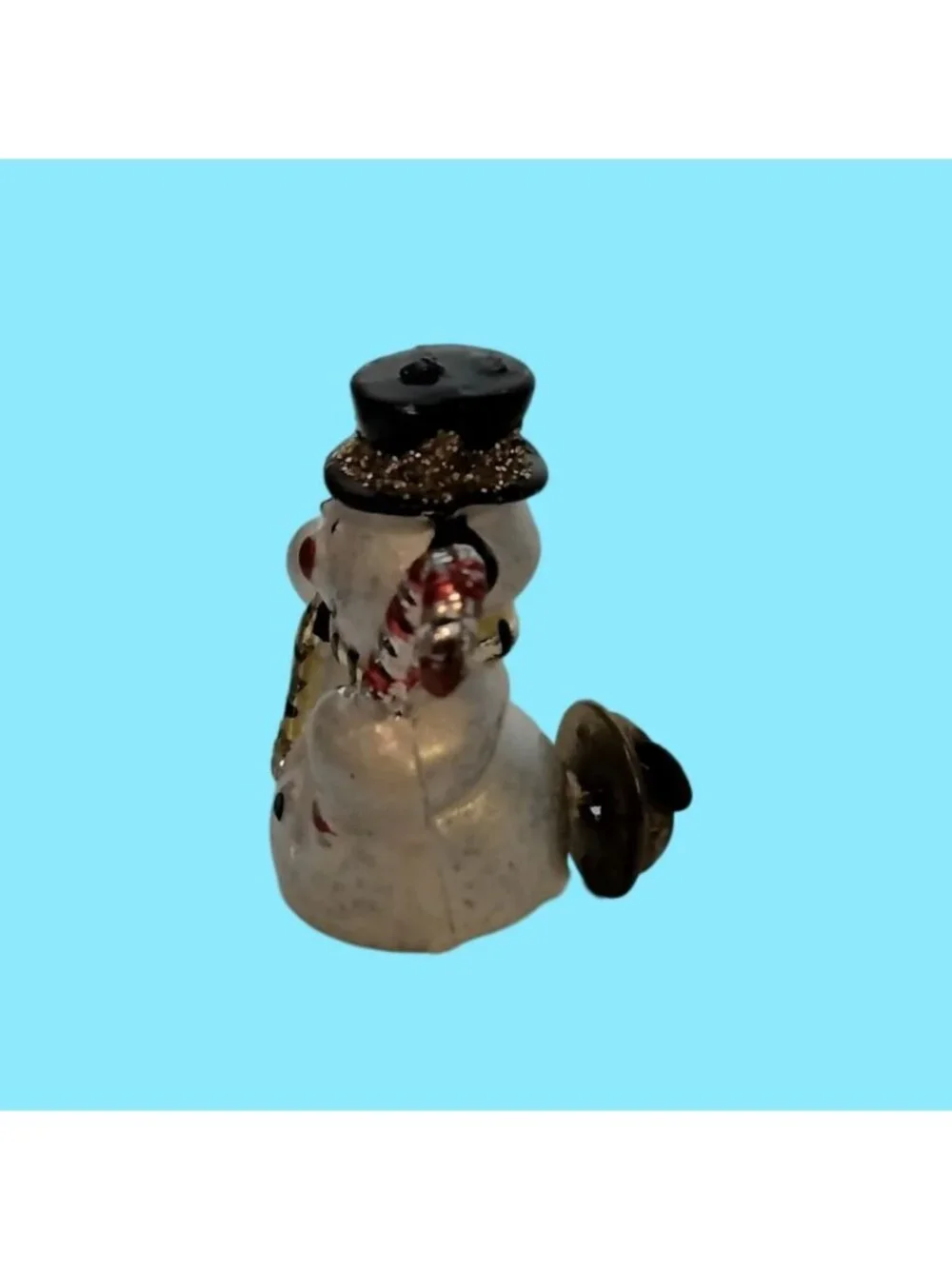 Snowman Pinback Pin Brooch Figurine Miniature Vintage Christmas Holiday Jewelry